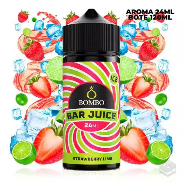 AROMA STRAWBERRY LIME ICE BAR JUICE BY BOMBO 24 ML LONGFILL