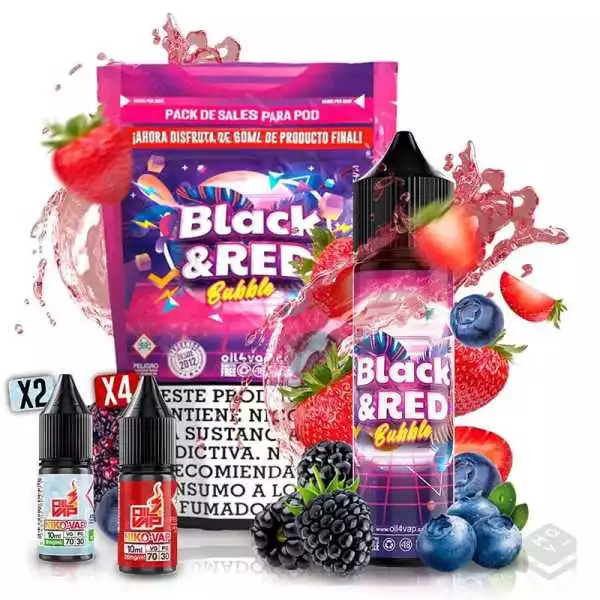 BLACK AND RED BUBBLE PACK OIL4VAP SALTS 60ML