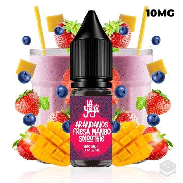 SALES DE NICOTINA ARANDANOS FRESA MANGO SMOOTHIE LA YAYA SALT 10ML 10MG