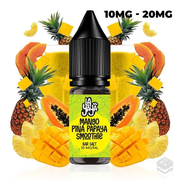 SALES DE NICOTINA MANGO PIÑA PAPAYA SMOOTHIE LA YAYA SALT 10ML 10MG 20MG