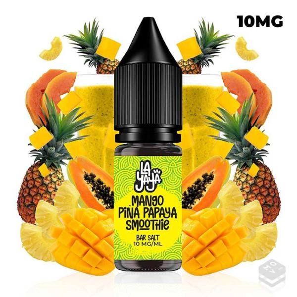 SALES DE NICOTINA MANGO PIÑA PAPAYA SMOOTHIE LA YAYA SALT 10ML 10MG