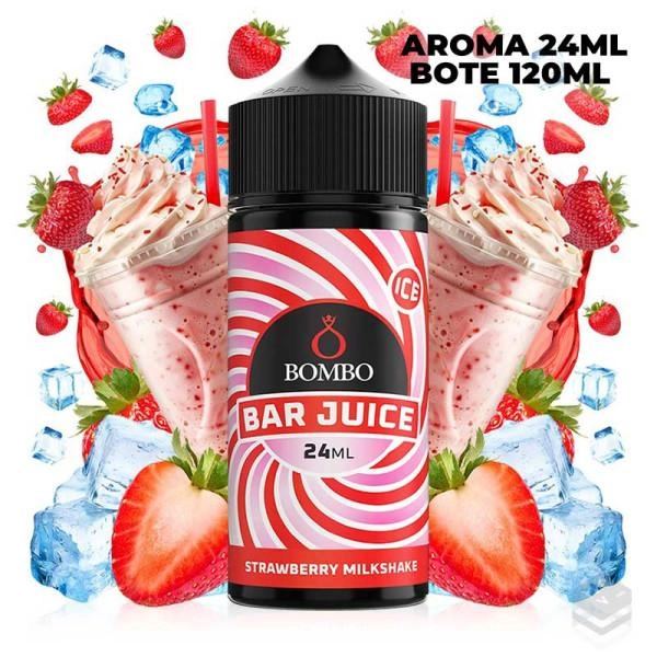 AROMA STRAWBERRY MILKSHAKE ICE BAR JUICE BY BOMBO 24 ML LONGFILL