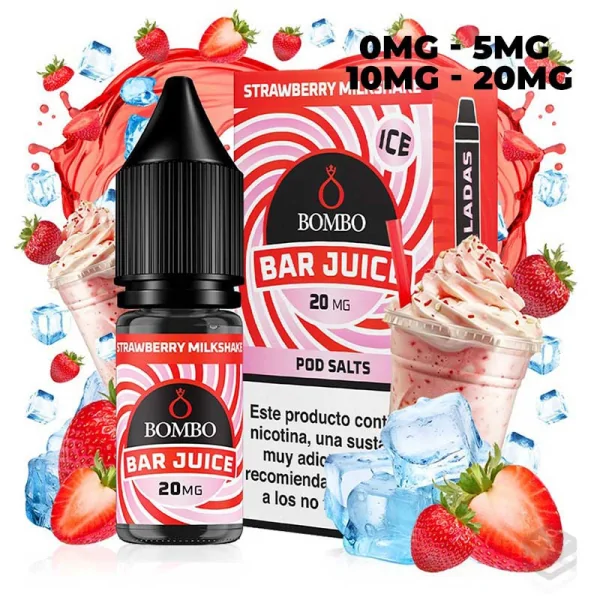 SALES DE NICOTINA STRAWBERRY MILKSHAKE ICE BAR JUICE BY BOMBO 10ML