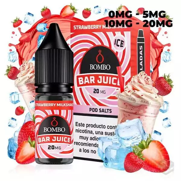 SALES DE NICOTINA STRAWBERRY MILKSHAKE ICE BAR JUICE BY BOMBO 10ML