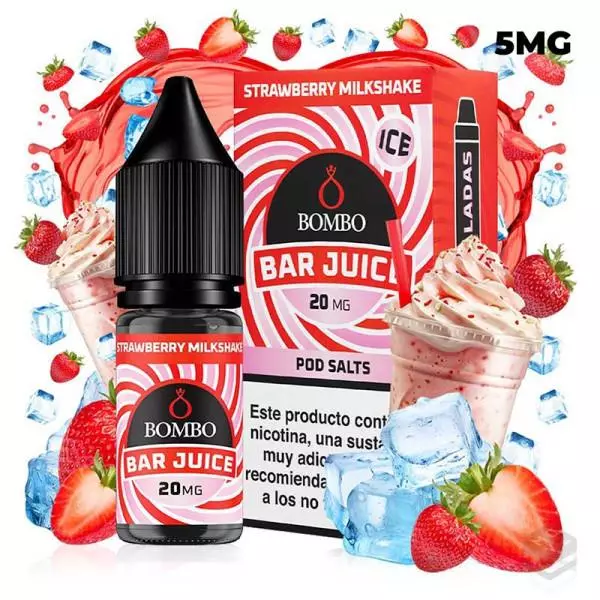 SALES DE NICOTINA STRAWBERRY MILKSHAKE ICE BAR JUICE BY BOMBO 10ML 5MG