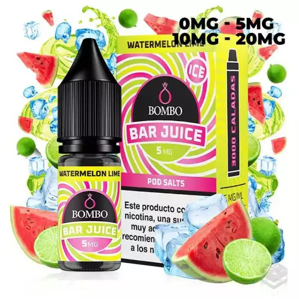 SALES DE NICOTINA WATERMELON LIME ICE BAR JUICE BY BOMBO 10ML