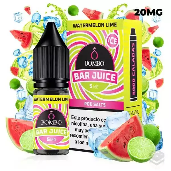 SALES DE NICOTINA WATERMELON LIME ICE BAR JUICE BY BOMBO 10ML 20MG