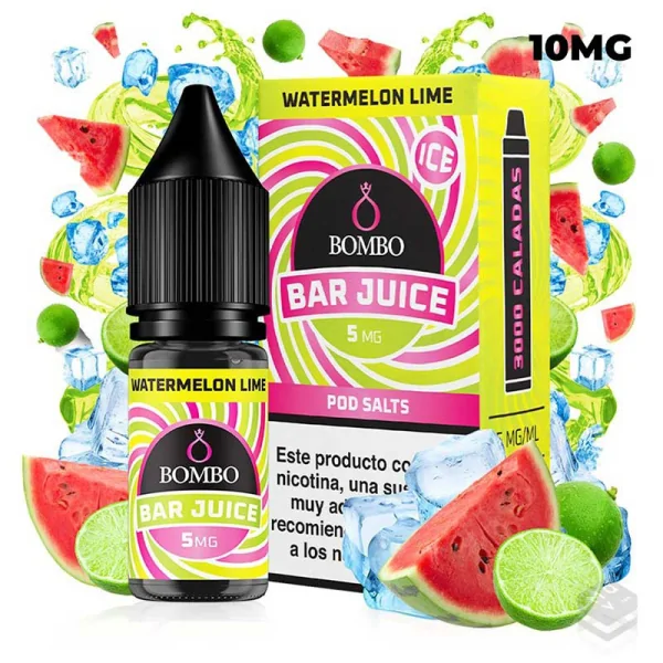 SALES DE NICOTINA WATERMELON LIME ICE BAR JUICE BY BOMBO 10ML 10MG