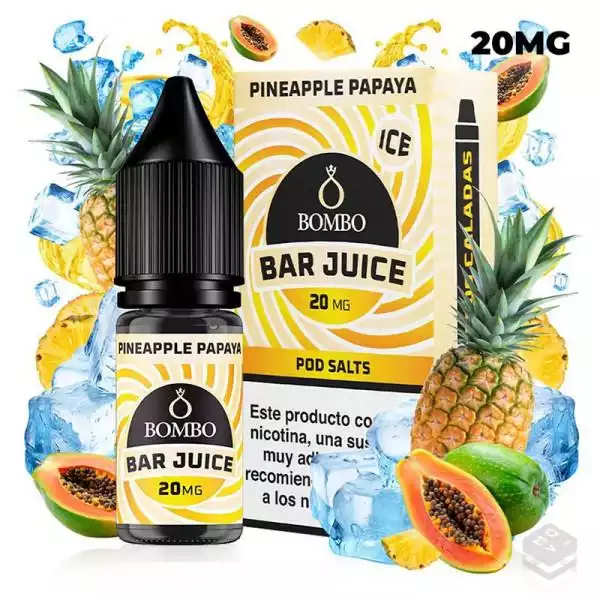 SALES DE NICOTINA PINEAPPLE PAPAYA ICE BAR JUICE BY BOMBO 10ML 20MG