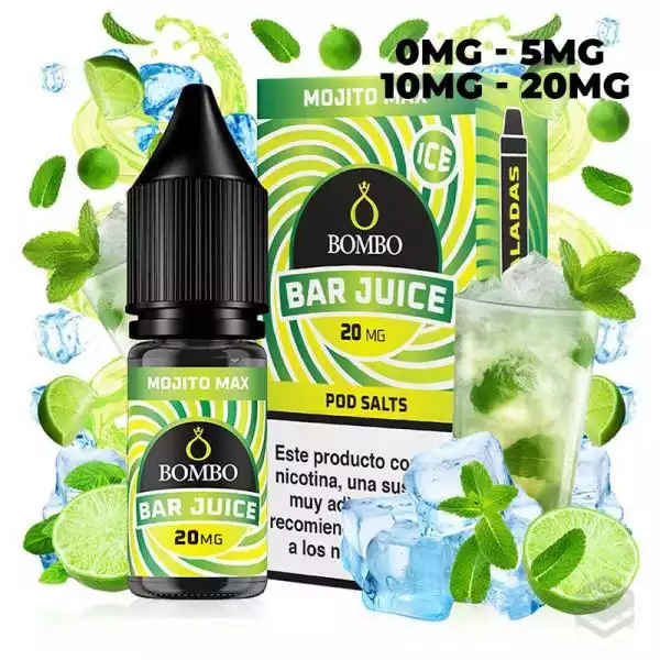 SALES DE NICOTINA MOJITO MAX ICE BAR JUICE BY BOMBO 10ML