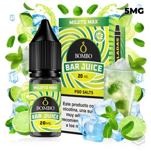 SALES DE NICOTINA MOJITO MAX ICE BAR JUICE BY BOMBO 10ML 5MG