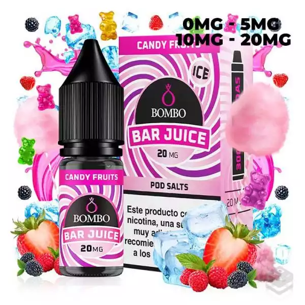 SALES DE NICOTINA CANDY FRUITS ICE BAR JUICE BY BOMBO 10ML