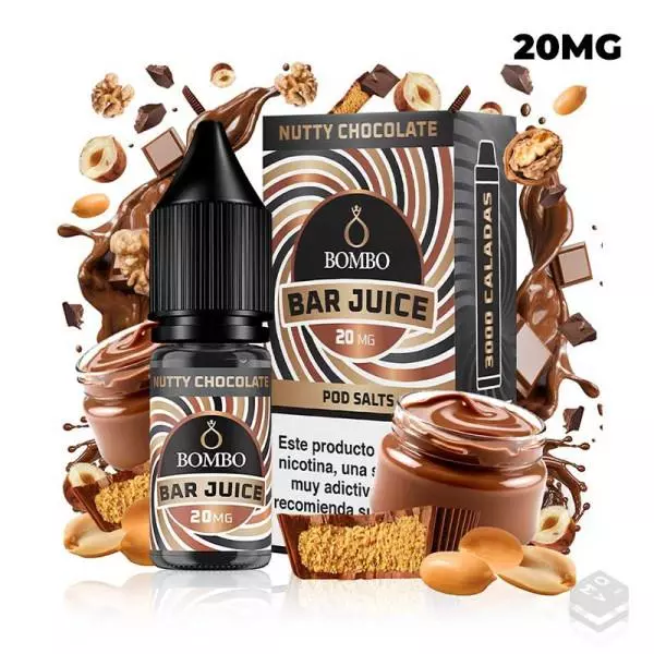 SALES DE NICOTINA NUTTY CHOCOLATE BAR JUICE BY BOMBO 10ML 20MG