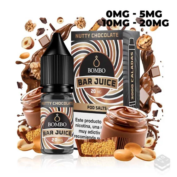 SALES DE NICOTINA NUTTY CHOCOLATE BAR JUICE BY BOMBO 10ML