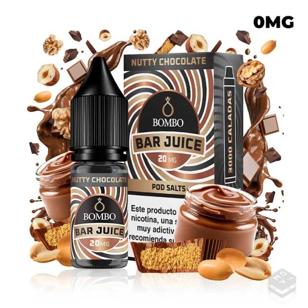 SALES DE NICOTINA NUTTY CHOCOLATE BAR JUICE BY BOMBO 10ML 0MG