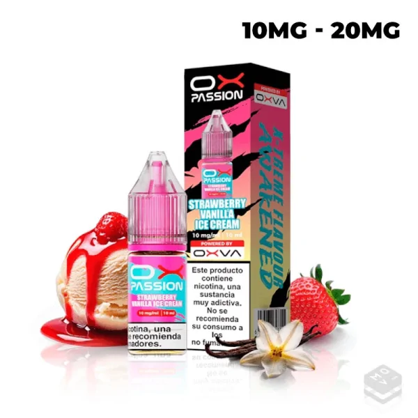 SALES DE NICOTINA STRAWBERRY VANILLA ICE CREAM OXVA OX PASSION 10ML