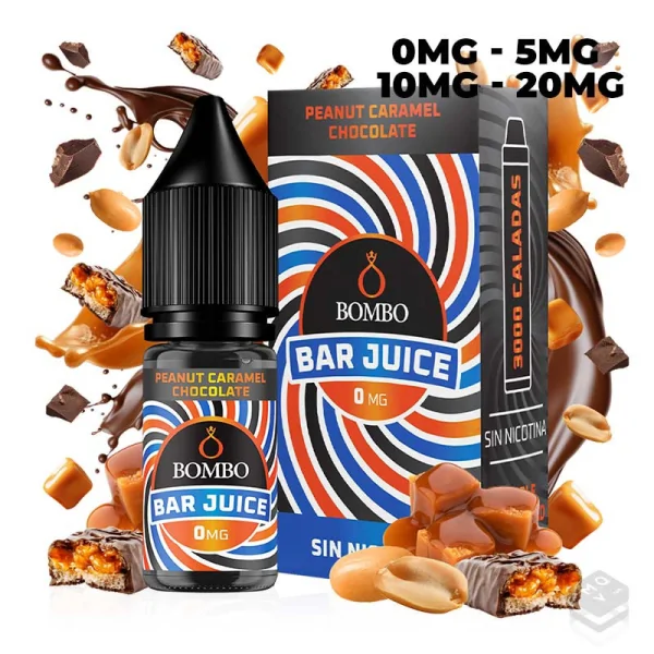 SALES DE NICOTINA PEANUT CHOCOLATE CARAMEL BAR JUICE BY BOMBO 10ML