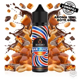 FLAVOUR PEANUT CHOCOLATE CARAMEL BAR JUICE BY BOMBO 12ML LONGFILL