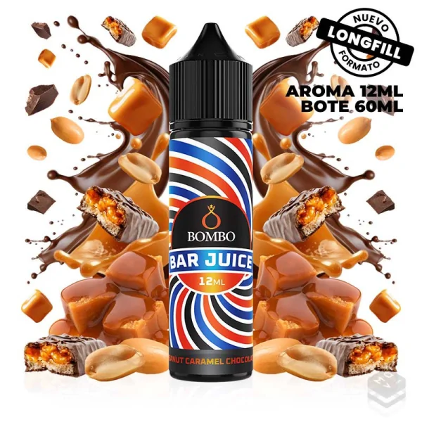 AROMA PEANUT CHOCOLATE CARAMEL BAR JUICE BY BOMBO 12ML LONGFILL