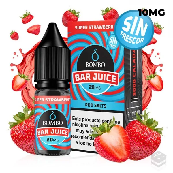SUPER STRAWBERRY BAR JUICE BOMBO 10ML NICOTINE SALTS