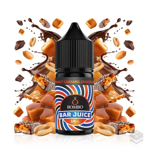 FLAVOUR PEANUT CHOCOLATE CARAMEL BAR JUICE BY BOMBO 10ML LONGFILL
