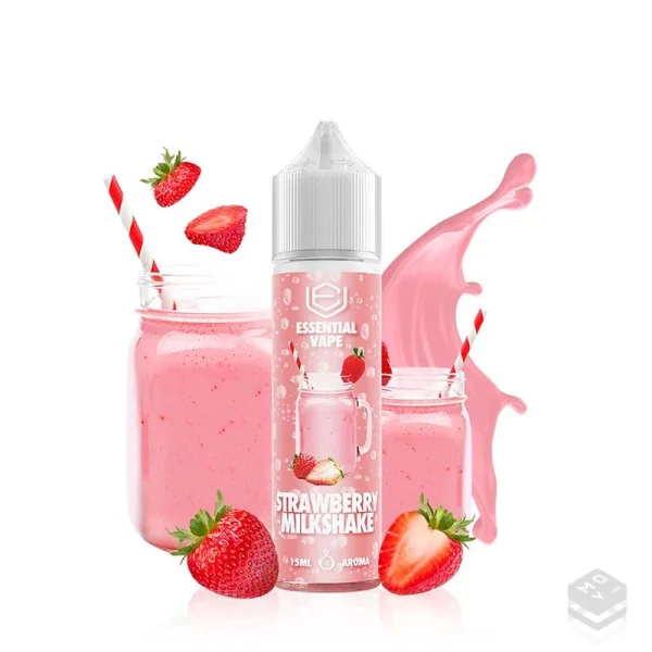 AROMA STRAWBERRY MILKSHAKE ESSENTIAL BOMBO ELIQUIDS 15ML LONGFILL
