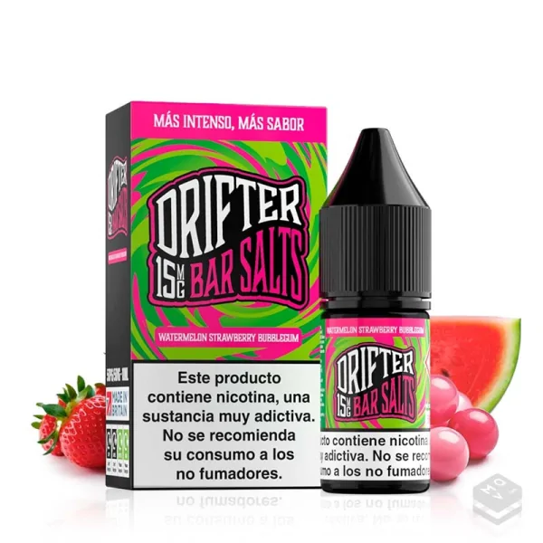 NIC SALTS JUICE SAUZ WATERMELON STRAWBERRY BUBBLEGUM DRIFTER BAR 10ML