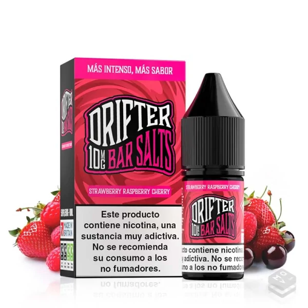 NIC SALTS JUICE SAUZ STRAWBERRY RASPBERRY CHERRY DRIFTER BAR 10ML
