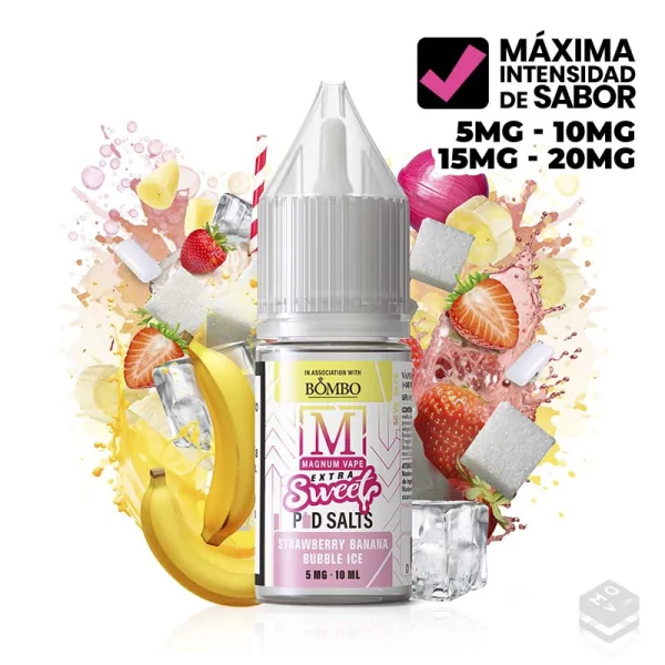 MAGNUM VAPE STRAWBERRY BANANA BUBBLE ICE EXTRA SWEET 10ML NICOTINE SALTS