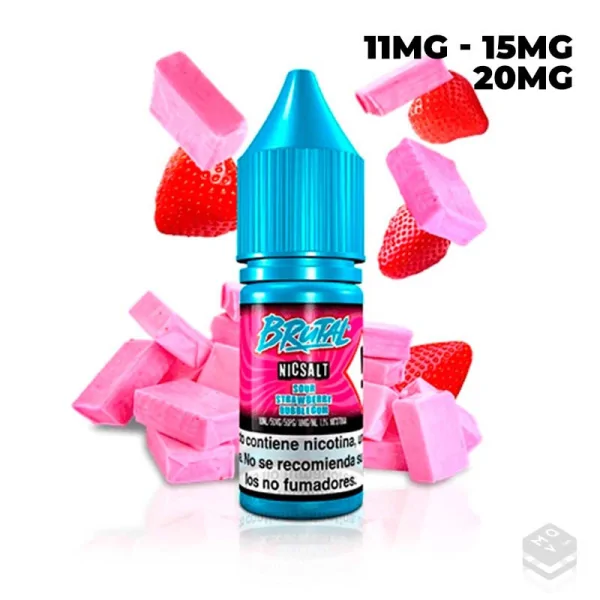 SOUR STRAWBERRY BUBBLEGUM BRUTAL SALT JUST JUICE 10ML