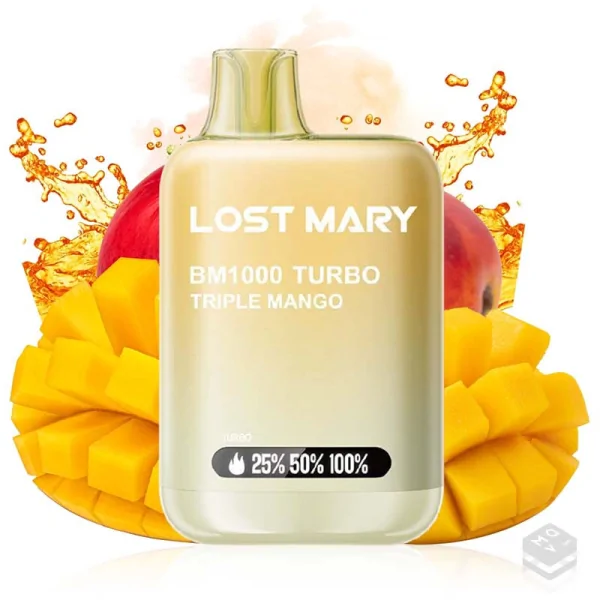 DISPOSABLE VAPE TRIPLE MANGO LOST MARY BM1000 20MG 2ML