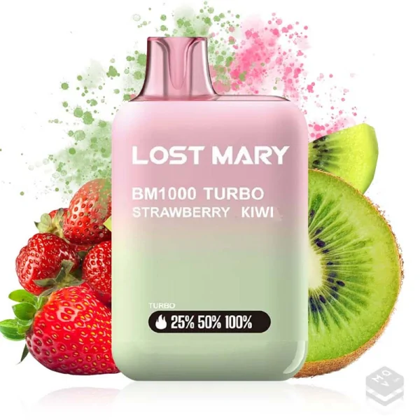 DISPOSABLE VAPE STRAWBERRY KIWI LOST MARY BM1000 20MG 2ML