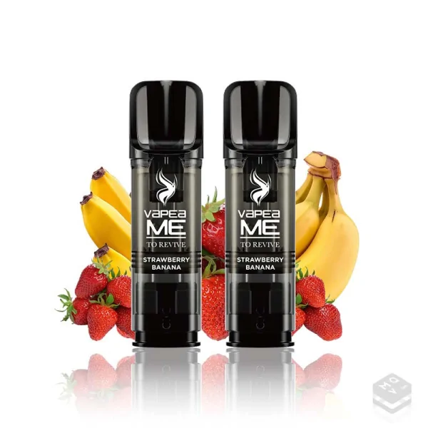 2 x STRAWBERRY BANANA VAPEAME REVIVE PRE-FILLED CARTRIDGES 2x2ML