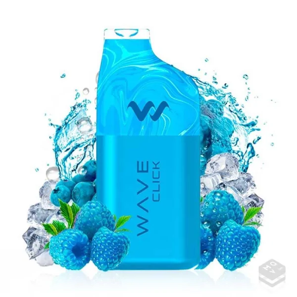 DISPOSABLE POD BUD VAPE WAVE CLICK RASPBLUE ICE 20MG