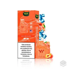 2 x CARTUCHOS PRECARGADOS WAVE CLICK PEACH ICE BUD VAPE 20MG