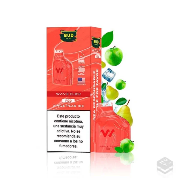 2 x CARTUCHOS PRECARGADOS WAVE CLICK APPLE PEAR ICE BUD VAPE 20MG