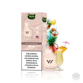 2 x PRE-FILLED CARTRIDGES WAVE CLICK PIÑA COLADA BUD VAPE 20MG