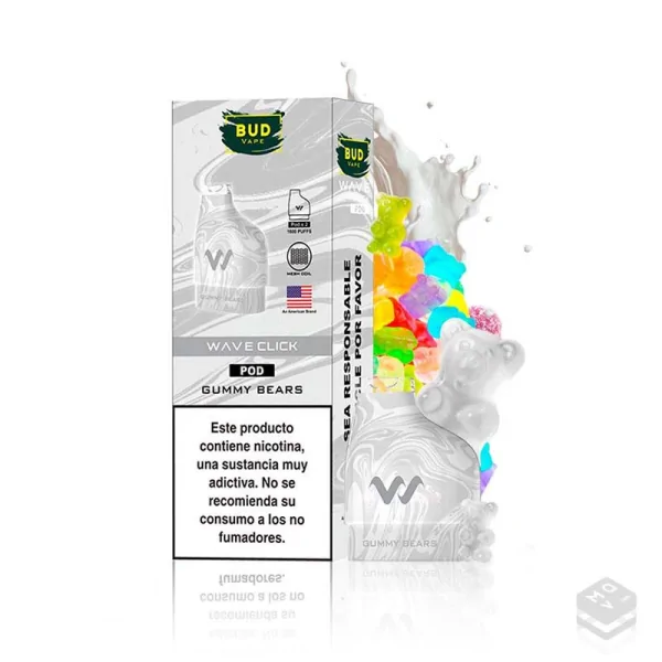 2 x CARTUCHOS PRECARGADOS WAVE CLICK GUMMY BEARS BUD VAPE 20MG