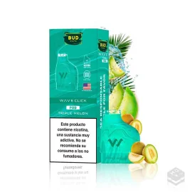 2 x PRE-FILLED CARTRIDGES WAVE CLICK TRIPLE MELON BUD VAPE 20MG