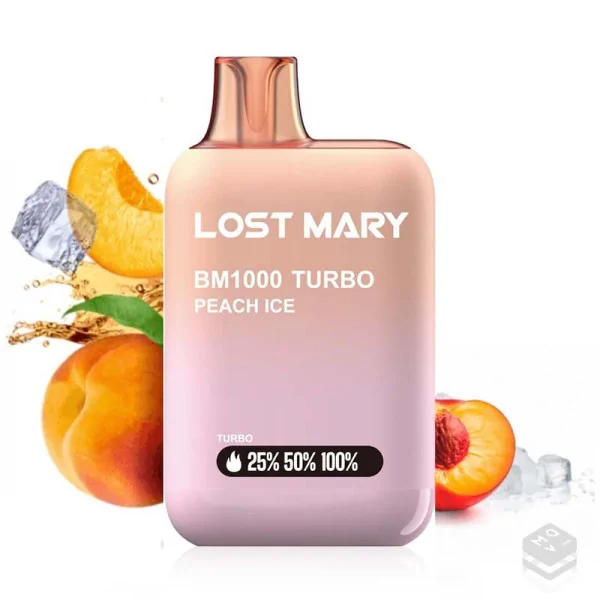 DISPOSABLE VAPE PEACH ICE LOST MARY BM1000 20MG 2ML
