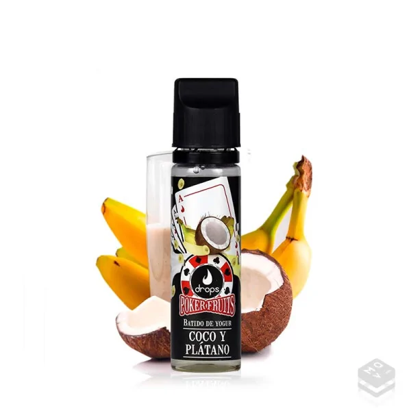AROMA POKER FRUITS BATIDO DE COCO PLATANO DROPS 8ML LONGFILL