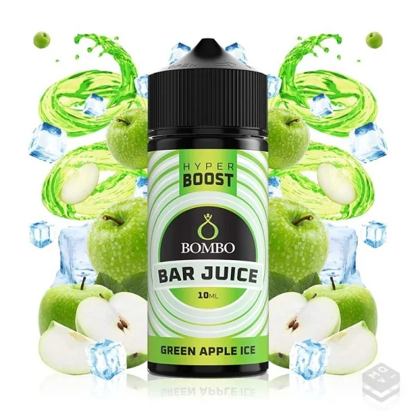 AROMA GREEN APPLE ICE BAR JUICE HYPER BOOST BOMBO ELIQUIDS 10ML LONGFILL