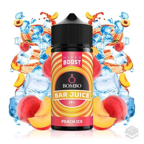 AROMA PEACH ICE BAR JUICE HYPER BOOST BOMBO ELIQUIDS 10ML LONGFILL