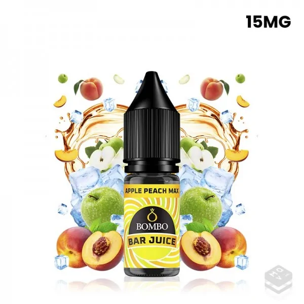 SALES DE NICOTINA APPLE PEACH MAX ICE BAR JUICE BY BOMBO 10ML