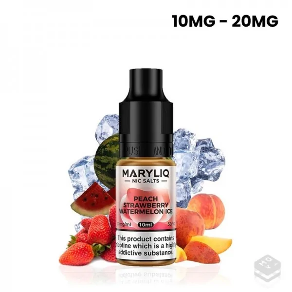 NIC SALTS PEACH STRAWBERRY WATERMELON ICE MARYLIQ BY LOST MARY 10ML