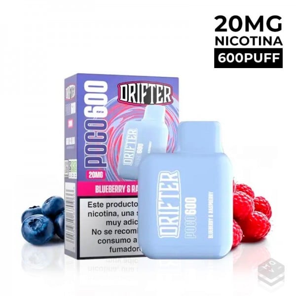 VAPER DESECHABLE BLUEBERRY RASPBERRY POCO 600 20MG 2ML