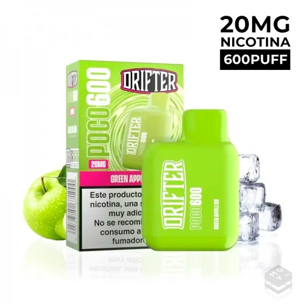 DISPOSABLE VAPE GREEN APPLE ICE POCO 600 20MG 2ML