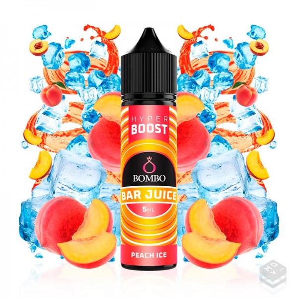 FLAVOUR PEACH ICE BAR JUICE HYPER BOOST BOMBO ELIQUIDS 5ML LONGFILL