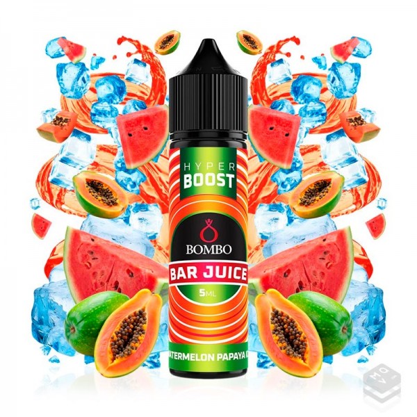 FLAVOUR WATERMELON PAPAYA ICE BAR JUICE HYPER BOOST BOMBO ELIQUIDS 5ML LONGFILL