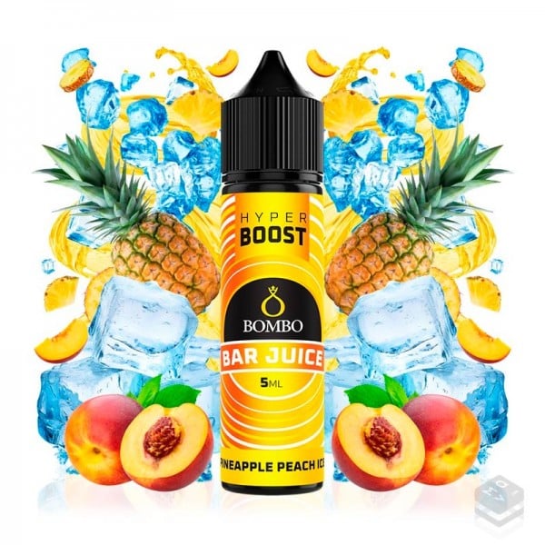 FLAVOUR PINEAPPLE PEACH ICE BAR JUICE HYPER BOOST BOMBO ELIQUIDS 5ML LONGFILL